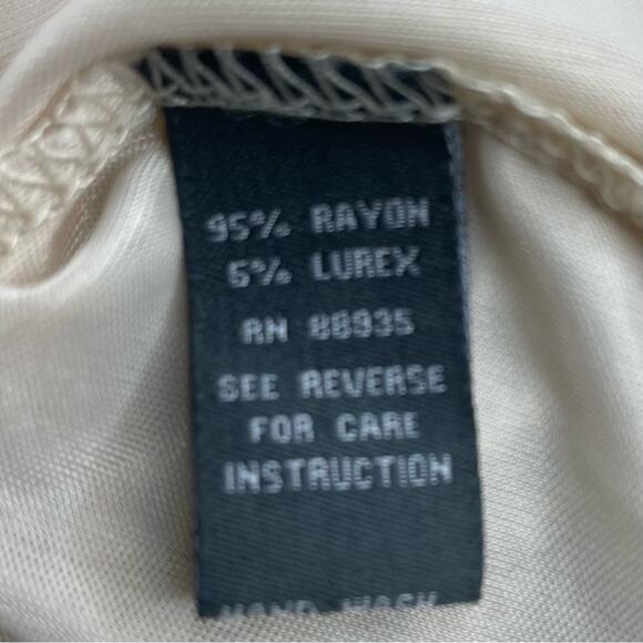 DRESS BARN VINTAGE Y2K CROCHETED BOHO WESTERN KNIT CAP SLEEVE TOP CREAM - L - Picture 6 of 8